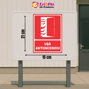 Indicator Usa antiiincendiu, Sticker autocolant - Img 2