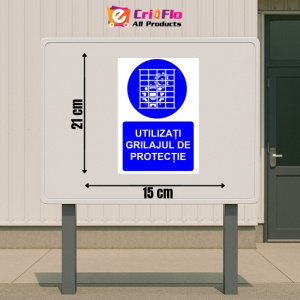 Indicator Utilizati grilajul de protectie indicator de obligativitate, Sticker autocolant - Img 2