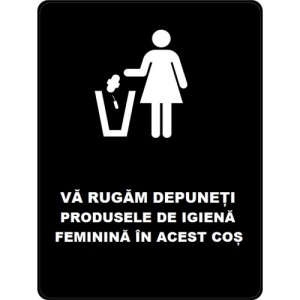 Indicator Va rugam dispuneti produsele de igiena feminine in cos, Sticker autocolant - Img 1