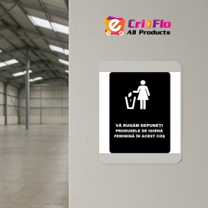 Indicator Va rugam dispuneti produsele de igiena feminine in cos, Sticker autocolant - Img 4