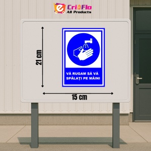 Indicator Va rugam sa va spalati pe maini, Sticker autocolant - Img 2