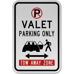 Indicator Valet Parking Only Tow Away Zone Sign, Sticker autocolant