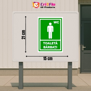 Indicator Verde pentru toaleta barbati, Sticker autocolant - Img 2