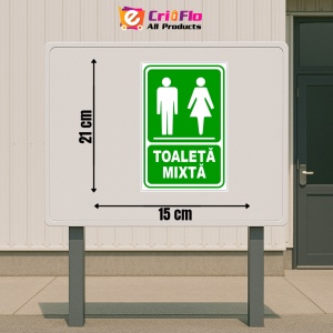 Indicator Verde toaleta mixta, Sticker autocolant - Img 2