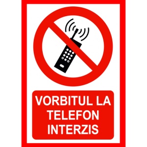 Indicator Vorbitul la telefon interzis, Sticker autocolant