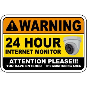 Indicator Warning 24 Hour Internet Monitor Sign, Sticker autocolant