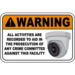 Indicator Warning All Activities Are Recorded Sign, Sticker autocolant