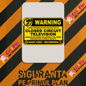 Indicator Warning Premises Are Protected Sign, Sticker autocolant - Img 3
