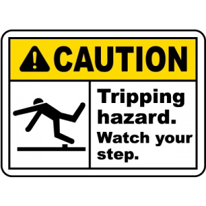 Indicator Watch Your Step Tripping Hazard Sign, Sticker autocolant