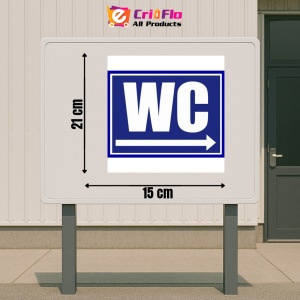 Indicator Wc cu sageata toaleta spre dreapta, Sticker autocolant - Img 2