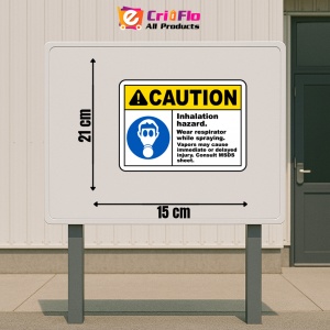 Indicator Wear Respirator While Spraying Sign, Sticker autocolant - Img 2