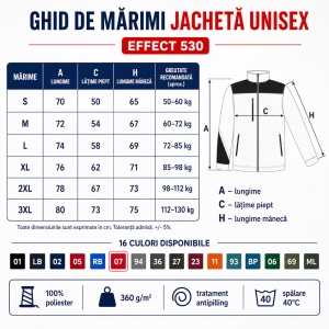 Jachetă Polar Fleece Unisex Damă Bărbat Călduroasă cu Buzunar la Piept și Fermoar – Malfini Rimeck Effect 530, 360 g/m² - Img 4