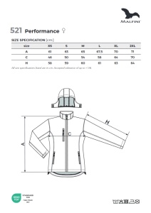 tabel marimi dimensiuni jacheta softshell
