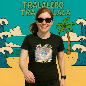 Live Laugh Lobotomy ** Tricou Tralalero Tralala Copii | Dama | Barbat - Img 11