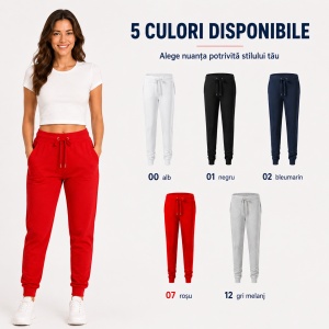 Pantaloni Damă tip Jogger Trening, Casual, Lejeri și Confortabili – Rest 615