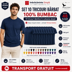 Set 10 tricouri bărbat Malfini Basic Clasic, 100% bumbac, regular fit, 48 culori, mărimi XS–5XL - Img 4