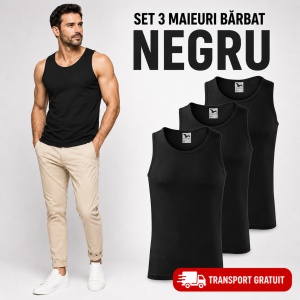 Set 3 Maiouri Bărbat 100% Bumbac, Maieu Sport și Casual, Tricou Fără Mâneci, Lejer și Respirabil, S–2XL, 5 Culori - Img 9