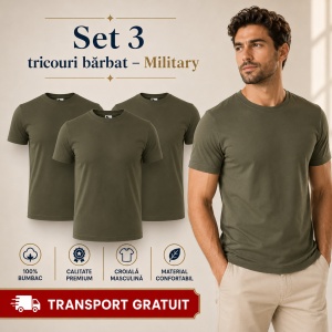 Set 3 Tricouri Bărbat în Aceeași Nuanță, 100% Bumbac, 145 g/m², Guler Rotund, 26 Culori, Mărimi S–3XL - Img 25