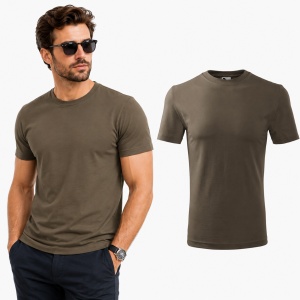 Set 3 Tricouri Bărbați Bumbac 100%, Regular Fit Casual, Army, Kaki Deschis, Negru, S - 3XL, Transport Gratuit 132 - Img 12