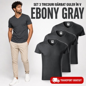 Set 3 Tricouri Bărbați cu Guler în V Malfini 146, Premium, 100% Bumbac, Slim Fit, Transport Gratuit - Img 12