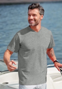 Tricou bărbat guler in V neck gri