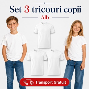 Set 3 tricouri copii din bumbac 100% – 33 nuanțe disponibile, fete și băieți Transport Gratuit - Img 11