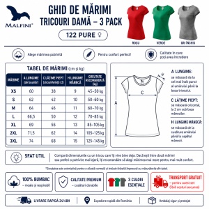Set 3 Tricouri Damă 100% Bumbac – Elegant Casual, Decolteu, Verde, Roșu și Gri | Model 122 - Img 3