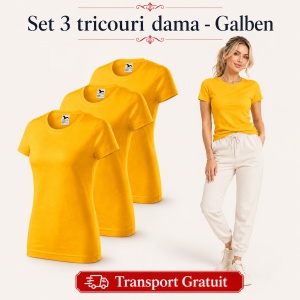 Set 3 tricouri damă, bumbac 100% | 35 de culori disponibile - 134 - Img 21