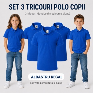 Set 3 Tricouri Polo Copii Pique cu guler - Img 17
