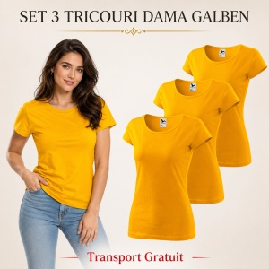 Set 3 tricouri simple dama bumbac 100%, Elegant casual cu decolteu femei, 122 - Img 20