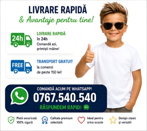 Set 5 Tricouri Albe Copii din Bumbac 100% pentru fete și băieți - Img 10