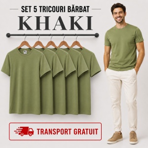 Set 5 Tricouri Bărbat în Aceeași Nuanță, 100% Bumbac, 145 g/m², Guler Rotund, 26 Culori, Mărimi S–3XL - Img 20