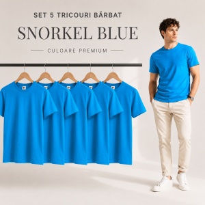 Set 5 tricouri bărbat Malfini Basic Clasic, 100% bumbac, regular fit, 48 culori, mărimi XS–5XL - Img 47