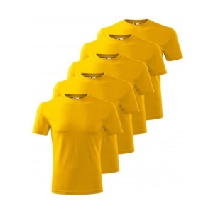 Set 5 tricouri clasice Galben, barbatesti din bumbac 100%, clasice pentru barbati 132 - Img 8