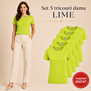 Set 5 tricouri damă simple casual | din bumbac 100%, slim fit XS - 2XL - Img 14