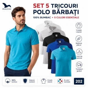 Set 5 tricouri POLO bărbați ,100% bumbac - 202 - Img 8