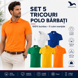 Set 5 tricouri POLO pentru barbati,100% Bumbac, 215 - Img 6