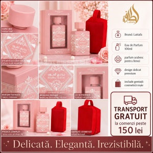Set parfum Lattafa Badee Al Oud Noble Blush 100ml, parfum Arabesc, Femei, Gentuta cosmetice - Img 8