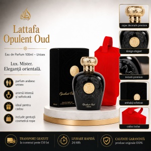 Set parfum Lattafa Opulent Oud 100ml, parfum Arabesc, Unisex, Gentuta cosmetice
