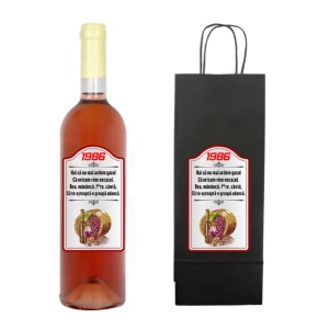 Set personalizat sticla de vin rose, cu mesaj haios pentru cadou zi de nastere - Img 7