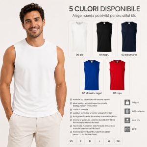 Top sport bărbați / tricou fără mâneci Malfini Breeze 820, 100% poliester, 5 culori - Img 6