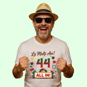 Tricou 44 ani, Cadou Aniversare sarbatorit,