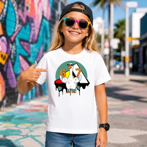 Tricou 67 Six Seven Gasca Alba Stil Urban Logo Street Art, din bumbac 100% Copii | Dama | Barbat - Img 4