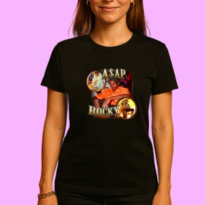 Tricou A$AP Rocky - Orange Theme, muzica Hip-Hop / Rap, Dama | Barbat | Copii, Culoare Negru - Img 3