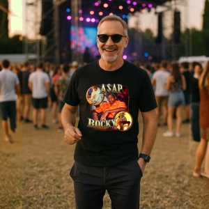 Tricou A$AP Rocky - Orange Theme, muzica Hip-Hop / Rap, Dama | Barbat | Copii, Culoare Negru - Img 8