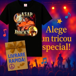 Tricou A$AP Rocky - Orange Theme, muzica Hip-Hop / Rap, Dama | Barbat | Copii, Culoare Negru - Img 10