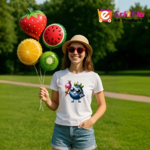Tricou Afine amuzant de vara cu inghetata, Fructe, Copii | Dama - Img 10