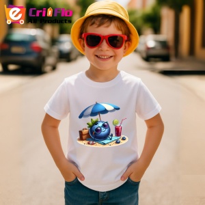 Tricou Afine amuzant de vara la plaja, Fructe, Copii | Dama - Img 3