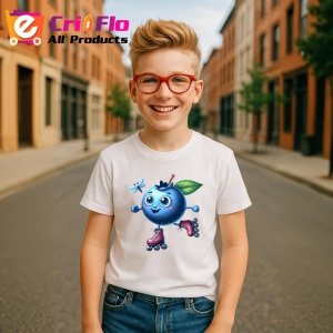 Tricou Afine amuzant de vara pe role, Fructe, Copii | Dama - Img 5