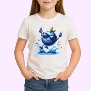 Tricou Afine amuzant de vara sarind in apa, Fructe, Copii | Dama
